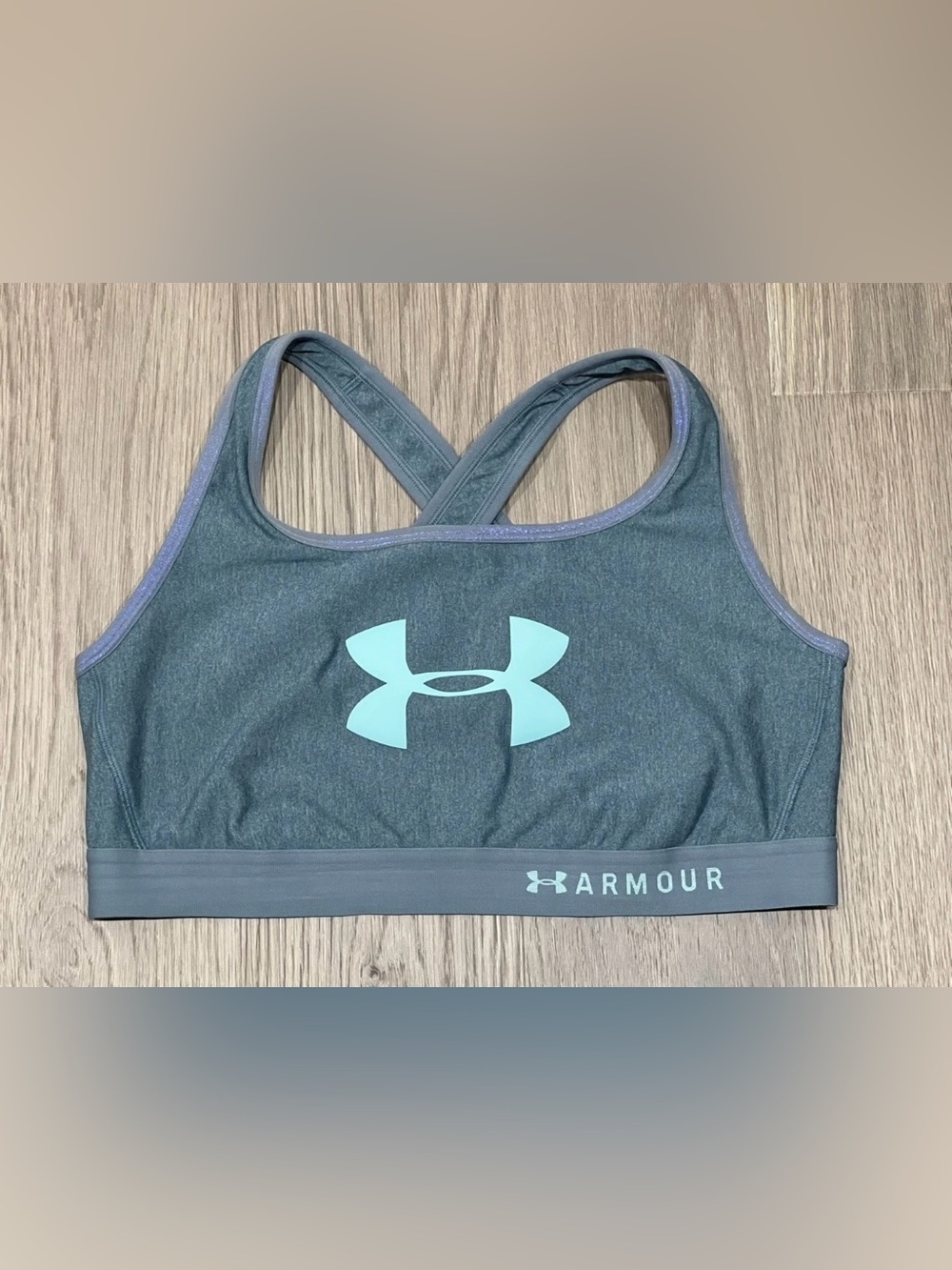 2X 50-52 Womens Plus UNDER ARMOUR Logo Crossback Sports Bra Top Compression Gym
